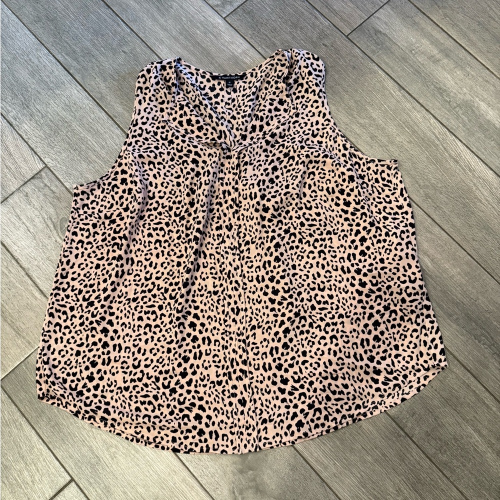 Sleeveless Leopard Print Blouse